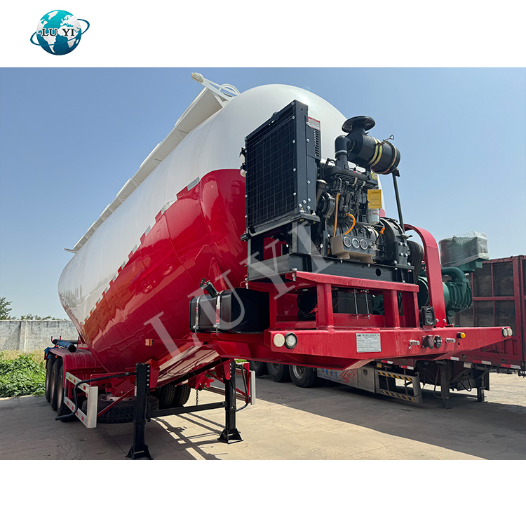 Powder Tanker Trailer Three Axle 40/50 Cbm Bottom Discharge/Unloading Bulk Cement/Fly Ash/Flour/Powder Material Transport Tank/Tanker Heavy Duty Truck Semi Tra