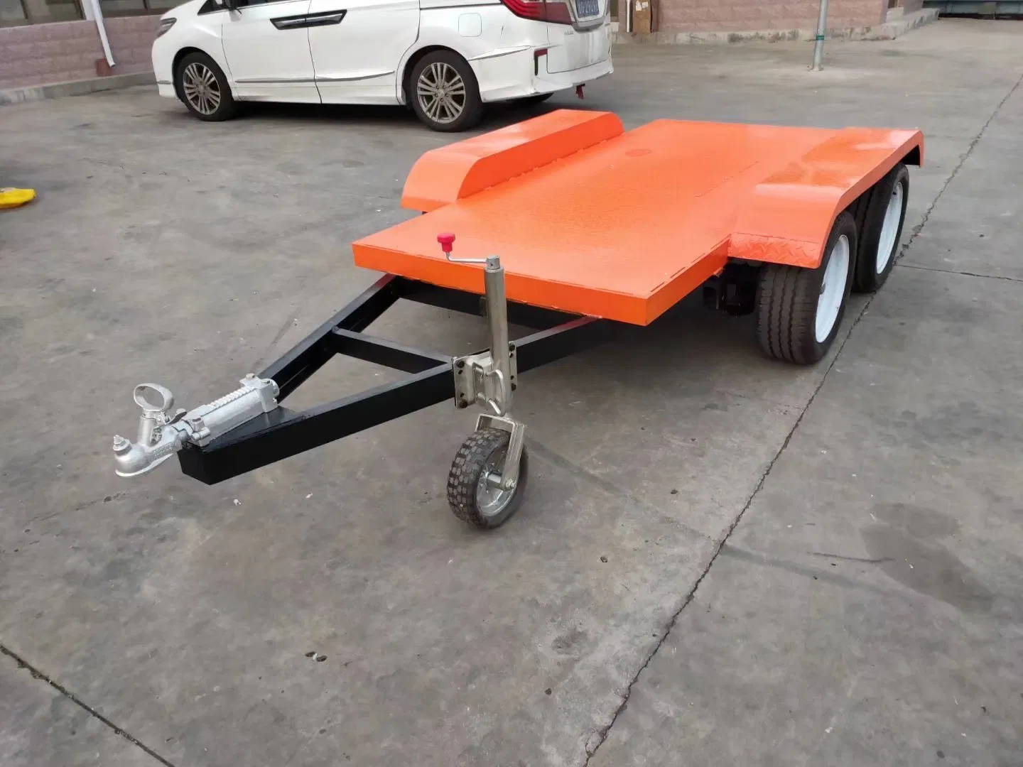 Double Wheels Drop Down Flatbed Semi Trailer Flatbed Trailer with Van Flatbed Semi Trailer
