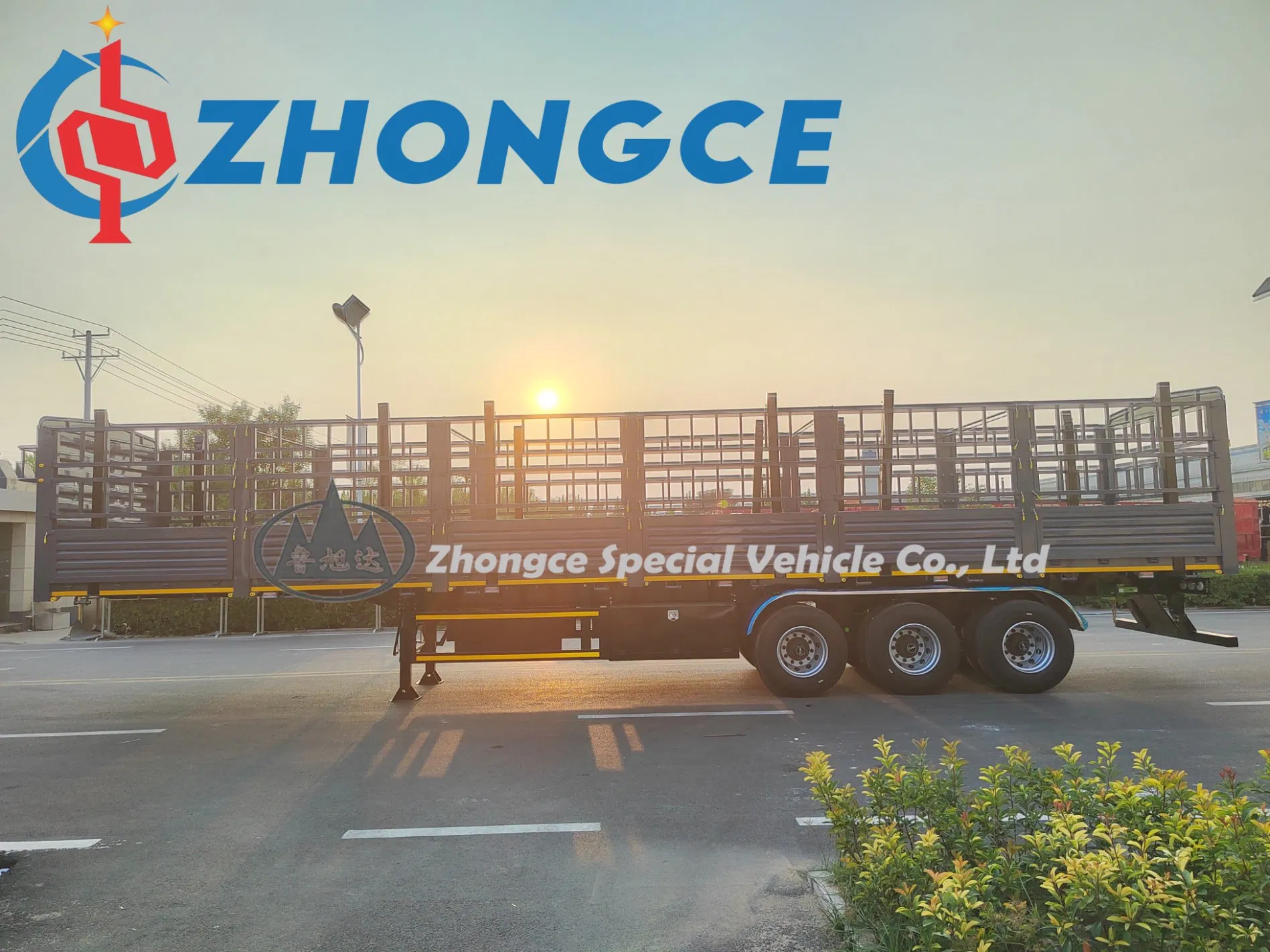 China Factory New 3 Axle 4 Axle Side Wall Semi Trailer 50ton 60ton Fence Cargo Truck Semi Trailer Livestock Fence Trailer