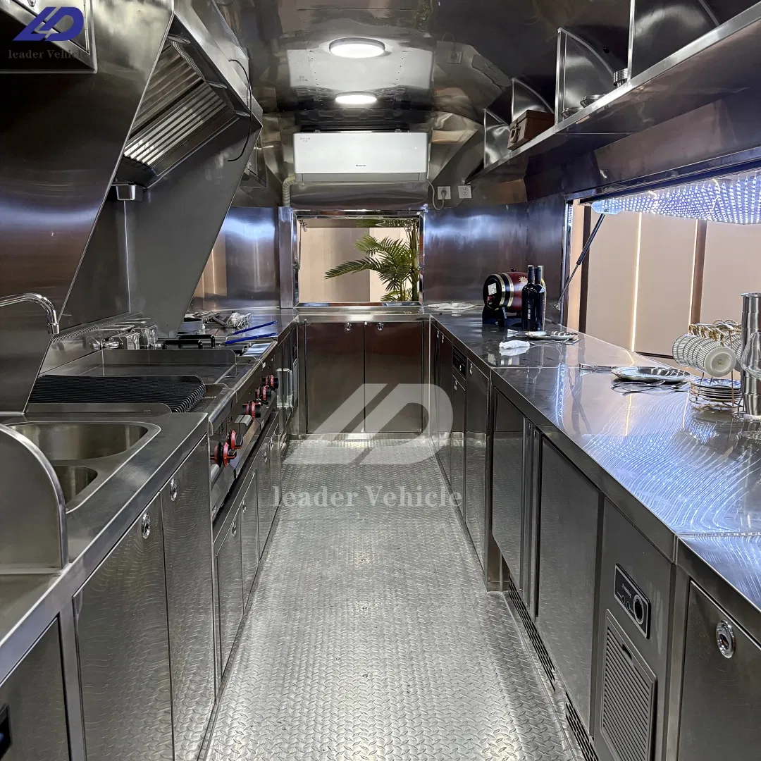 Factory Mobile Full Kitchen Refrigerator Ice Cream Fast Food Outdoor Pizza Bakery Cart Home Restaurants Street Stainless Steel Food Trailer