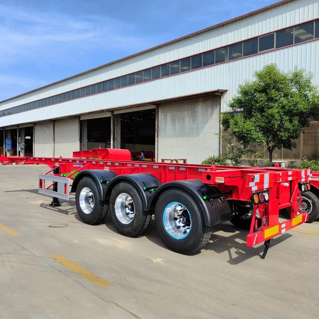Tri-Axles 60 Tons Skeleton Semi Trailer 20 FT 40FT Container Carrier Skeletal Chassis Truck Trailers