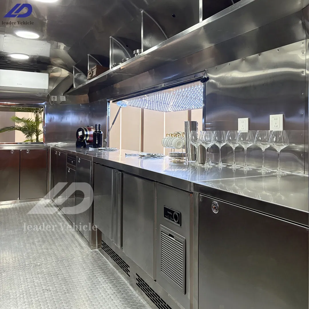 Factory Mobile Full Kitchen Refrigerator Ice Cream Fast Food Outdoor Pizza Bakery Cart Home Restaurants Street Stainless Steel Food Trailer