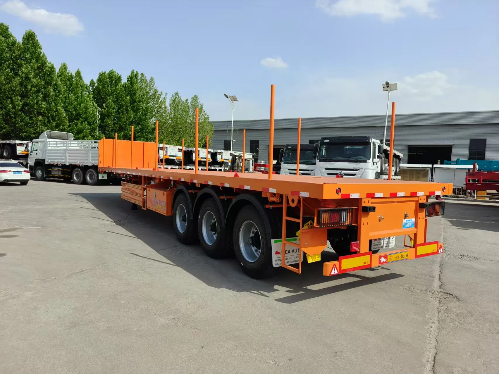 2axles 3axles 4axles Timber Logging Transport Platform Flatbed Flat Bed Side Posts Pipes Semi Trailer