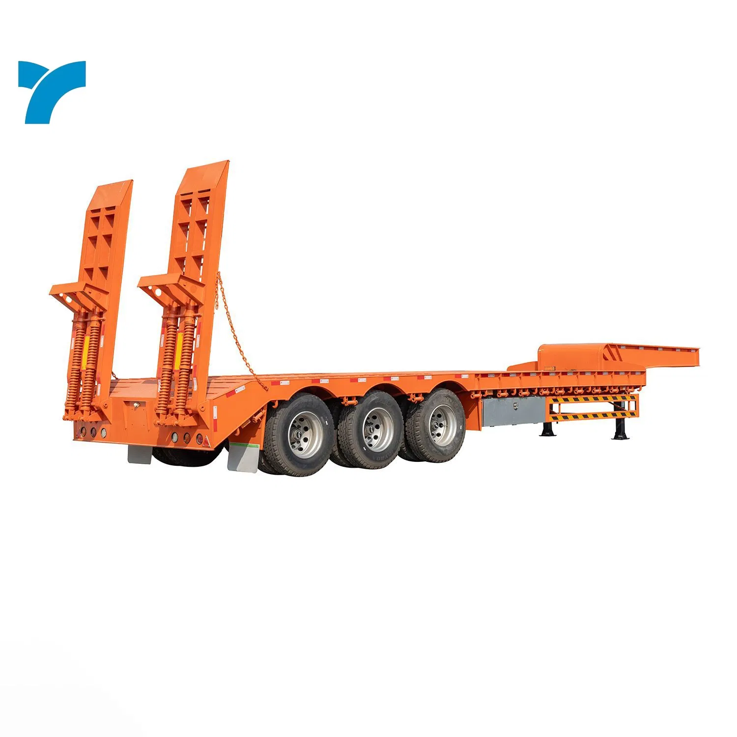 Heavy Duty 3 Axis 50 Ton Gooseneck Lowbed Trailer Hydraulic Low Boy Semi Trailer Low Bed Trailer Low Loader/Lowboy with Ramp