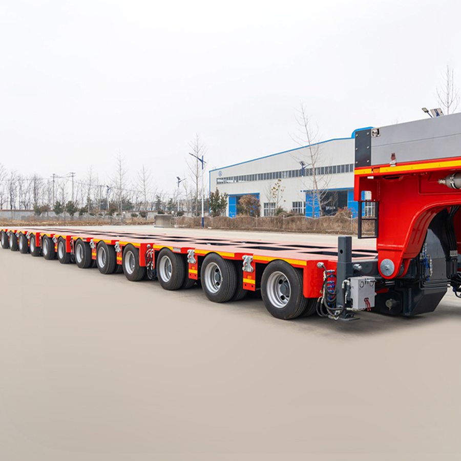 Multi-Axle Low-Bed Traction Multi-Purpose Heavy-Duty Marine Semi-Trailer Hydraulic Modular Industrial Logistics Freight Transport Van Truck Trailer