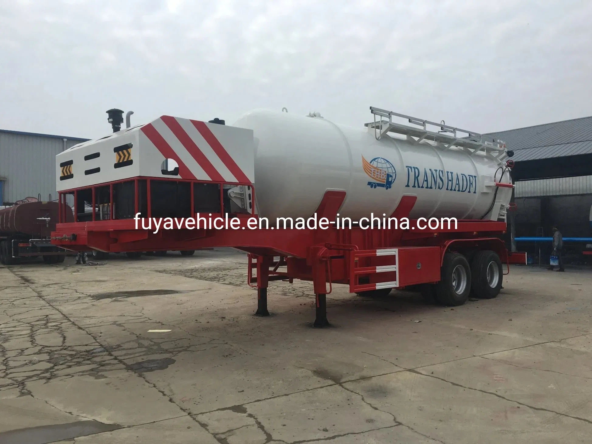 20000 Liters 20cbm Sewage Suction Tank Fecal Sludge Vacuum Trailer