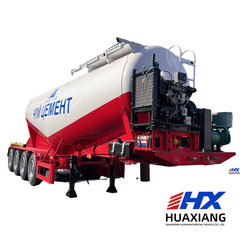 Powder and Particle Material Transport Truck Powder Tank Semi-Trailer Bulk Cement Tank Traile Fly Ash Transport Truck Smoke Ash Tank Truck Stainless Steetrailer
