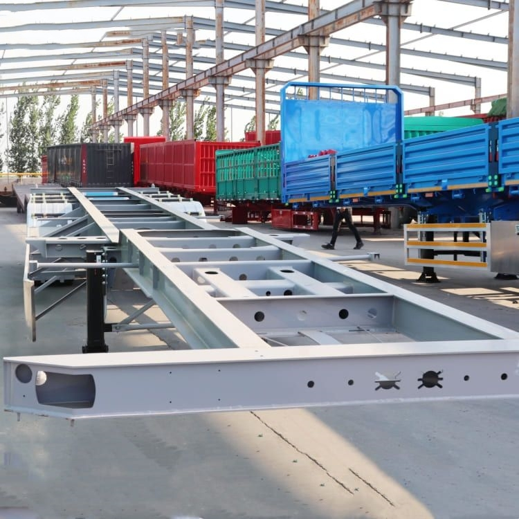 Container Cargo Trailer 3 Tri Axle Gooseneck Skeleton Skeletal Semi Trailer for Sale Manufacturer