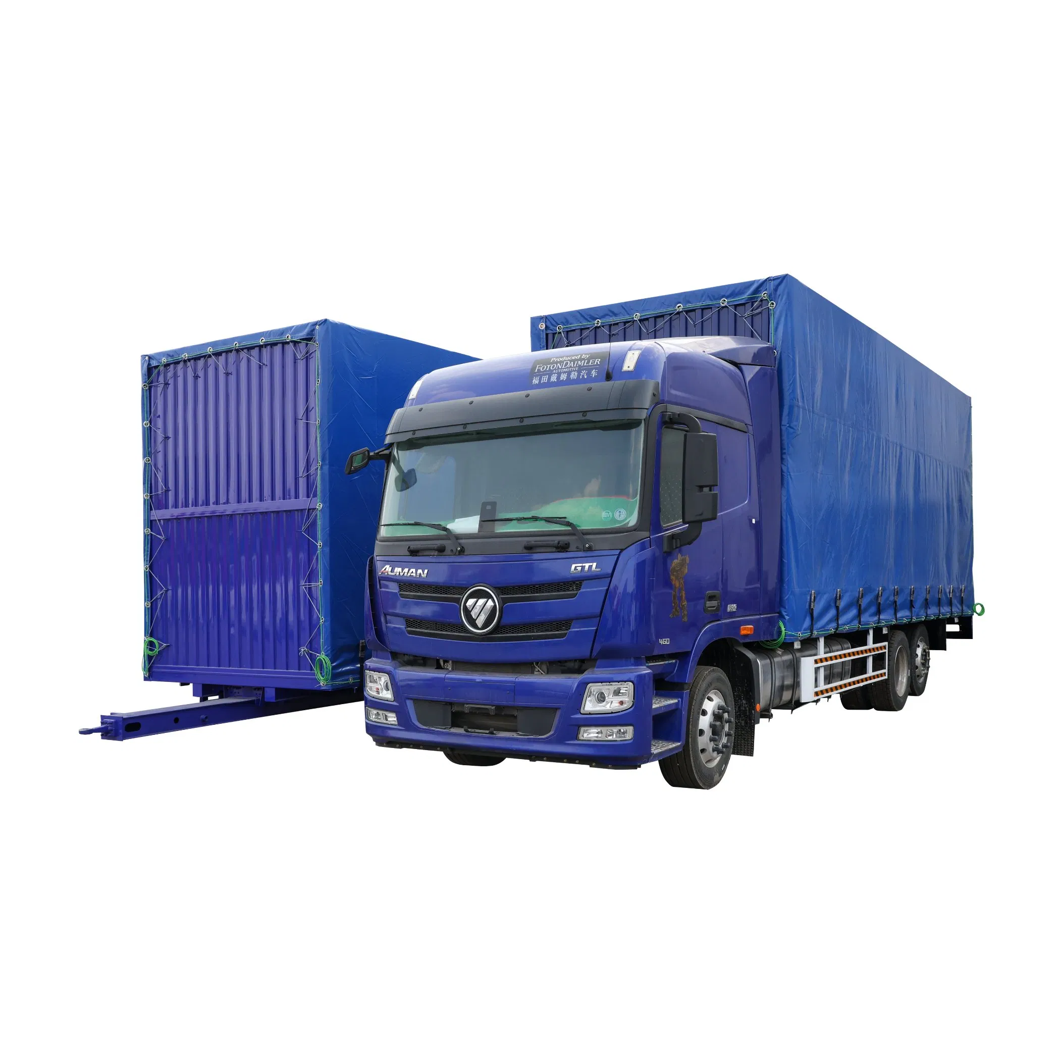 Large Capacity Center Drawbar Two Section Curtain Side Semi Trailer