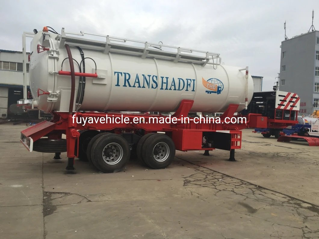 20000 Liters 20cbm Sewage Suction Tank Fecal Sludge Vacuum Trailer