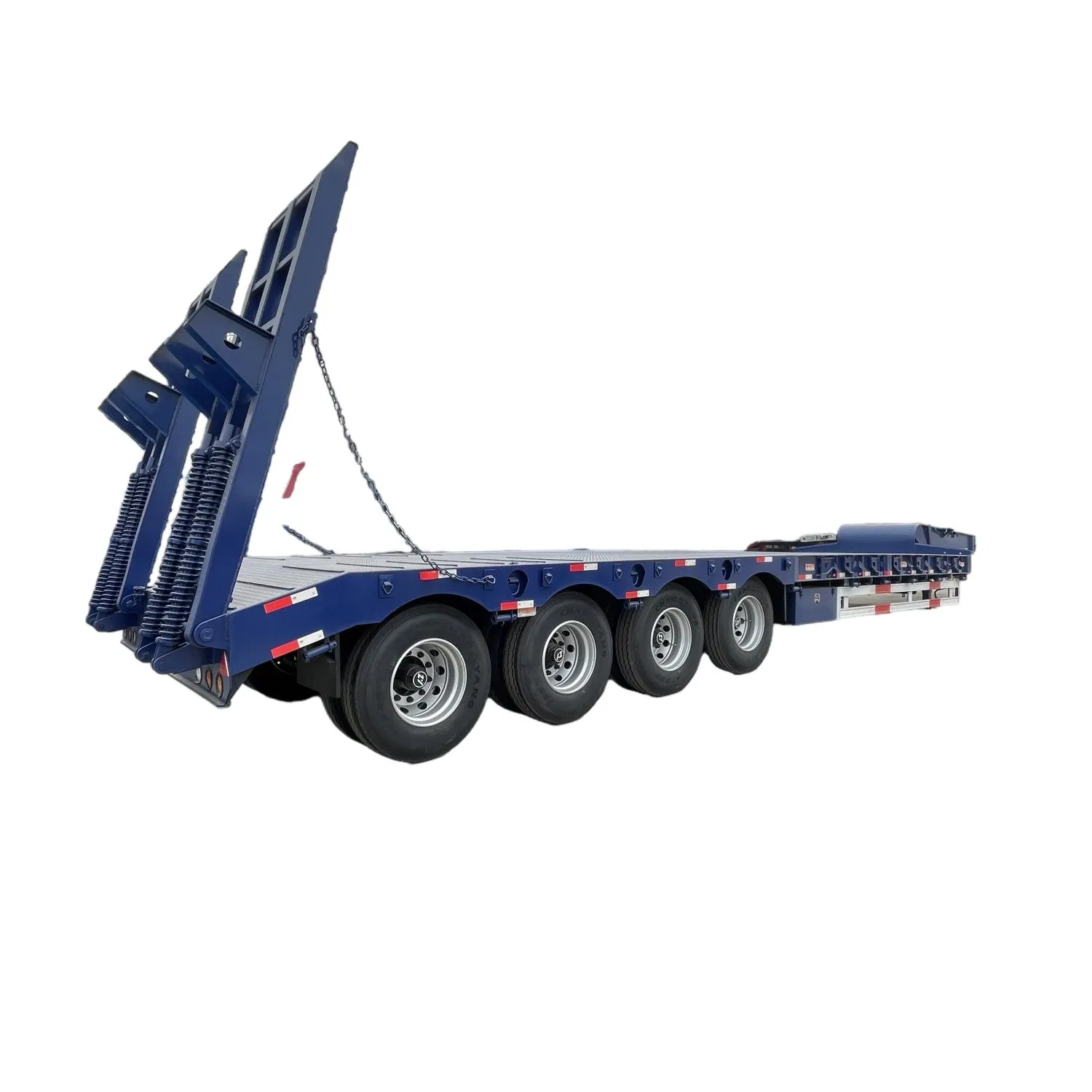 Expandable Telescopic 3/4/5/Low Flatbed Trailer 50-100 Tons Double Section Hydraulic Ladder Low Flatbed Trailer Truck