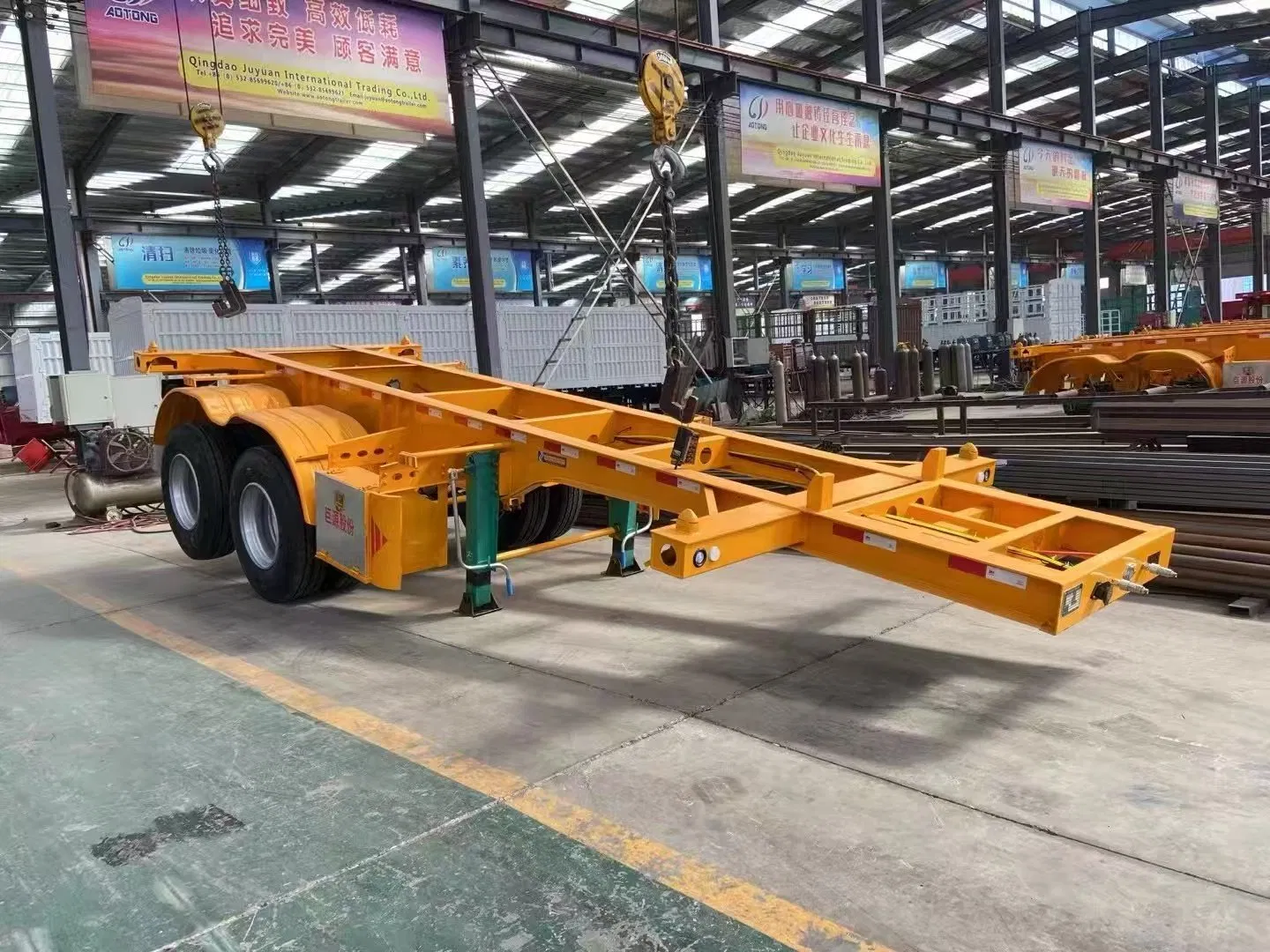 Gooseneck Skeleton 20/40FT Tri-Axle Container Skeleton Semi Trailer