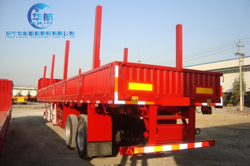 Factory Price China 3 Axles Side Wall Bulk Cargo Transport Drop Side Livestock Fence Sidewall Semi Truck Trailer