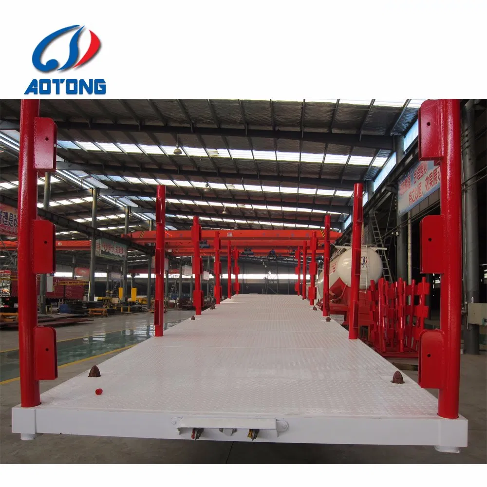 Timber Logging Transport Platform Logtruck with Side Posts Pipes Semi Trailer