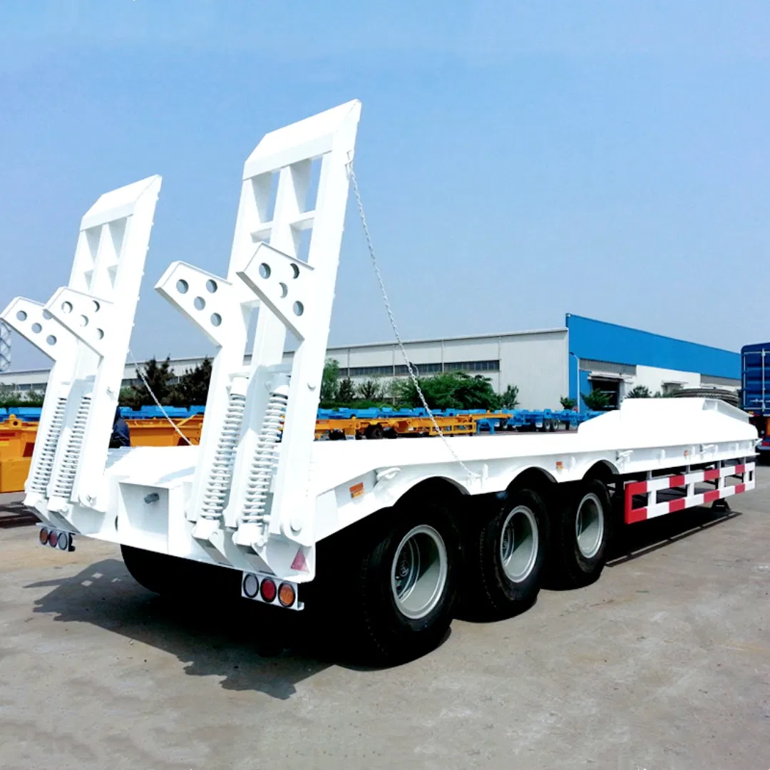 30 Ton 40FT 60 Tons Lowbed Low Bed Lowboy Cargo Transport Semi Truck Trailer
