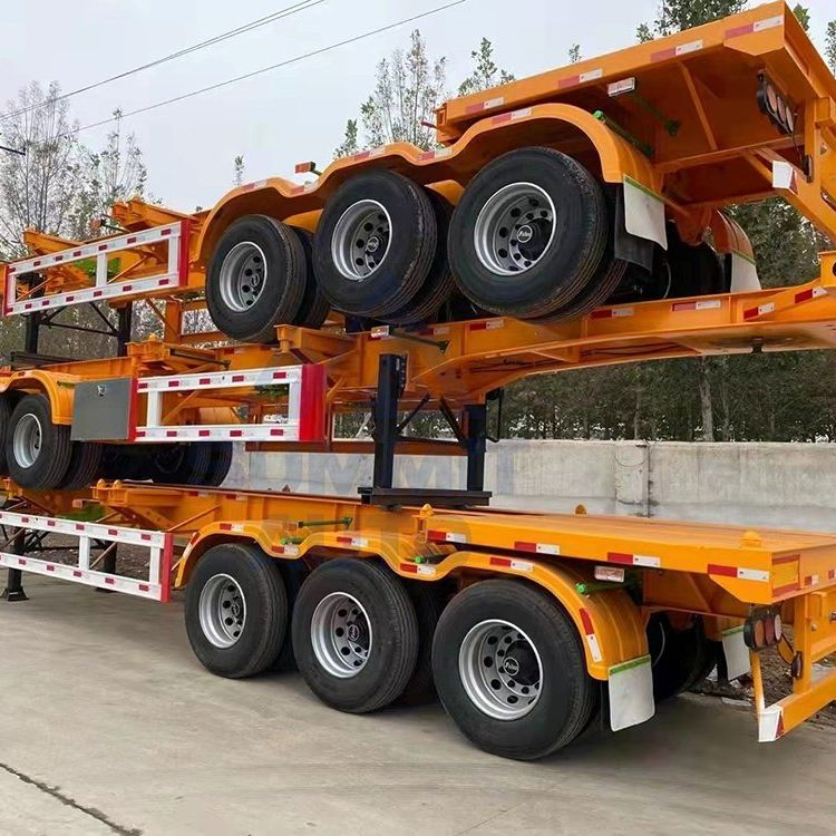 2/3/4 Axles Shipping Container Chassis Skeletal Skeleton Transport Semitrailer