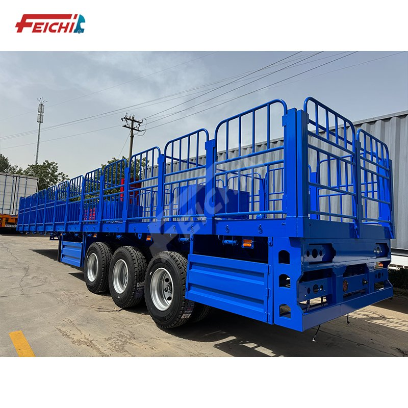 Customizable Feichi Low Price 3 Axle Heavy Duty Fence Cargo Animal Livestock Cage Semi Trailer with High Quality for Sale