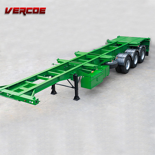 3 4 Axle 20FT 40FT 40 Foot 53 20FT 40FT Skeleton Tri Axle 20/40 Flatbed Truck Container Chassis Semi Trailer Container Transport Trailer