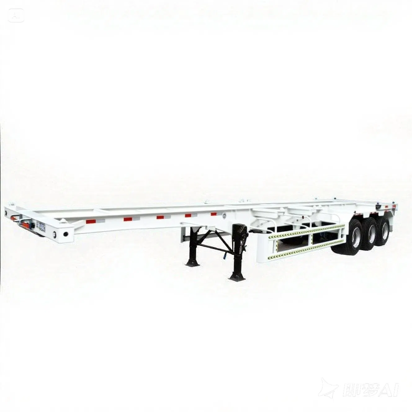High-Performance 3 Axle Container Chassis with 40FT Length and Double Drop Frame Skeleton Semi Trailer for Low-Center Container Transport