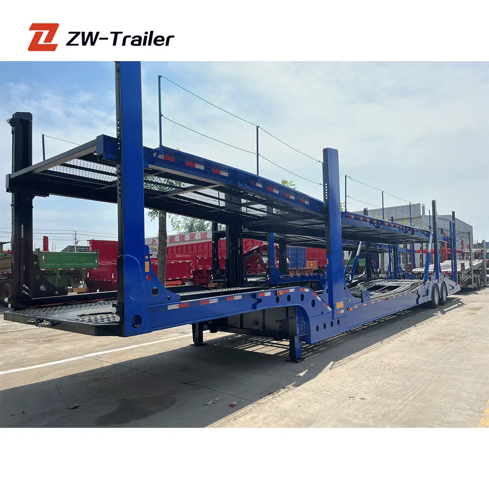 Zw Factory 2 Axle 3axles Double Deck Hauler Truck Car Carrier Semi Trailer for Sale