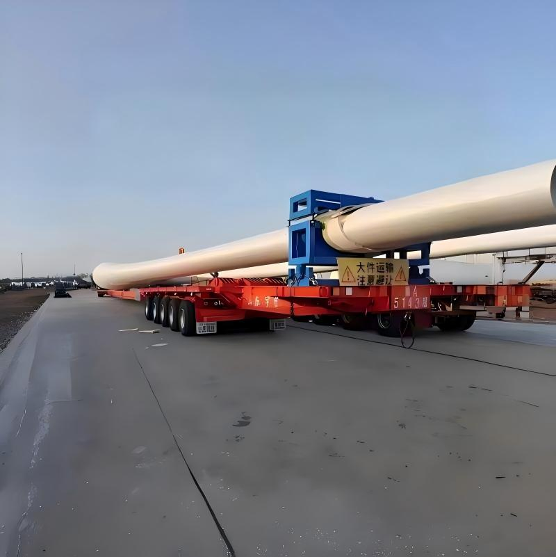 Extendable Lowbed Truck Semi Trailer Windmill Blade Transport Truck Trailer Flatbed Semi Trailer for 50-120m Wind Turbine Blade Transport Trailer