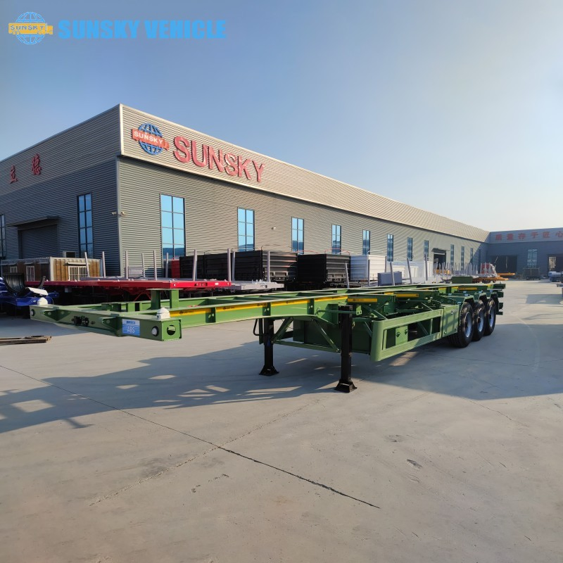 High Quality 40FT Skeleton Semi-Trailer for 20gp 40hq Container Transport