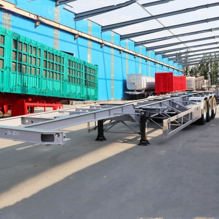 Container Cargo Trailer 3 Tri Axle Gooseneck Skeleton Skeletal Semi Trailer for Sale Manufacturer