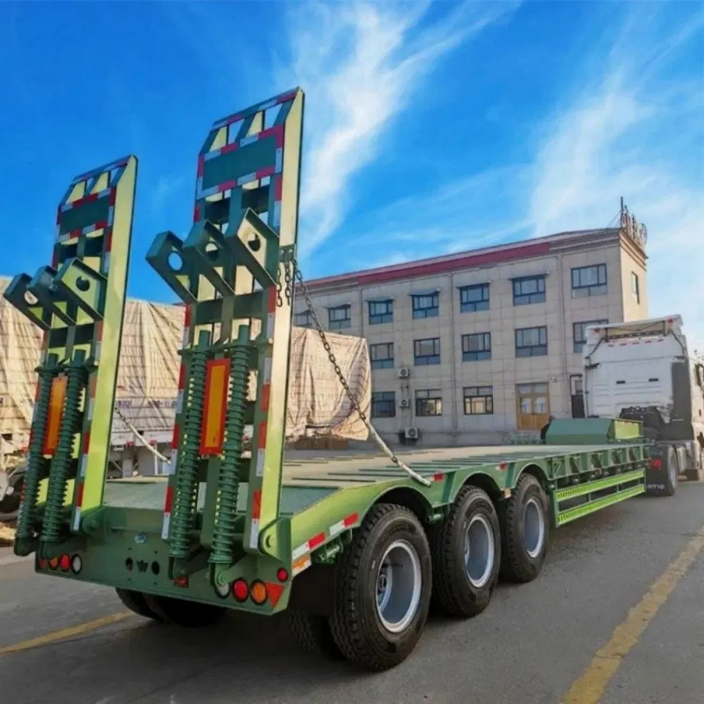 China 13-Meter Special Purpose Low-Bed Semi-Trailers with 12 Wheels Good Price Low-Bed Truck Trailers for Sale
