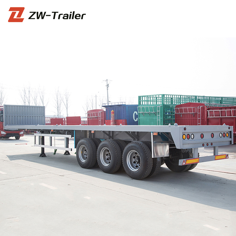 Heavy Duty 3 4 Axle 40FT 53FT 20FT 60FT Container Transport Flat Bed Truck Trailer Platform Semi-Trailer Flatbed Semi Trailer for Sale