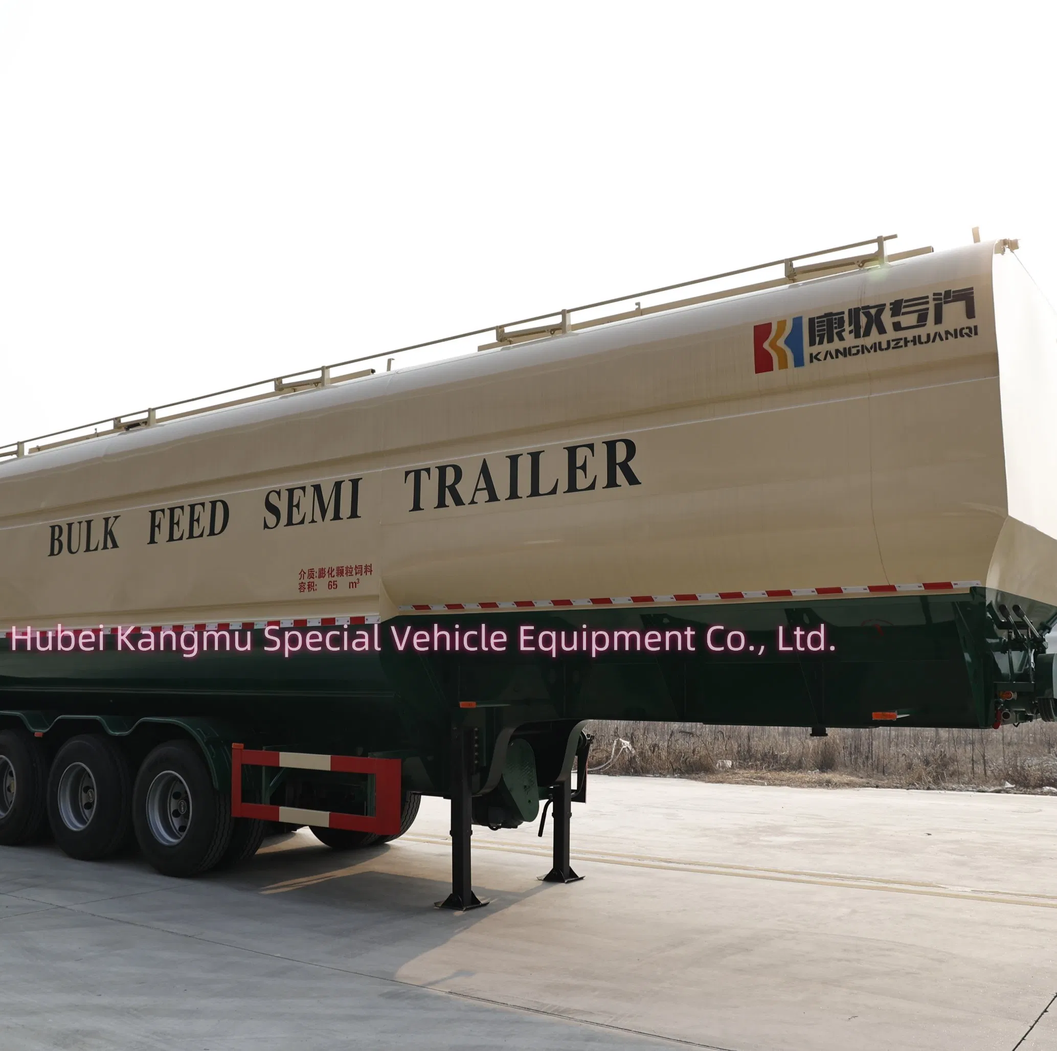 Animal Feeds Grain Transport Bulk Feed Semi Trailer 3 Axles 10 13m Configuration