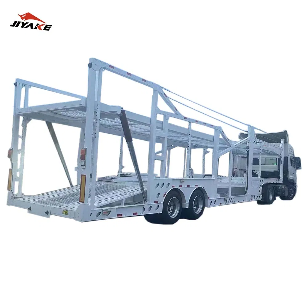 Hot Sale in Russia 1.2 Meter Saddle Tractor Skeletal Double Deck 2 Axle Car Carrier and Transport Semi Hauler Trailer