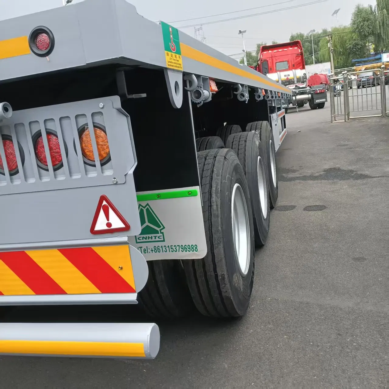 2/3/4 Axles 40/60/80t 20/40/45FT Flat Bed Flatbed Semi Truck Trailers Heavy Duty Container Lowbed Loader Skeleton Car Carrier Side Wall Semi Trailer