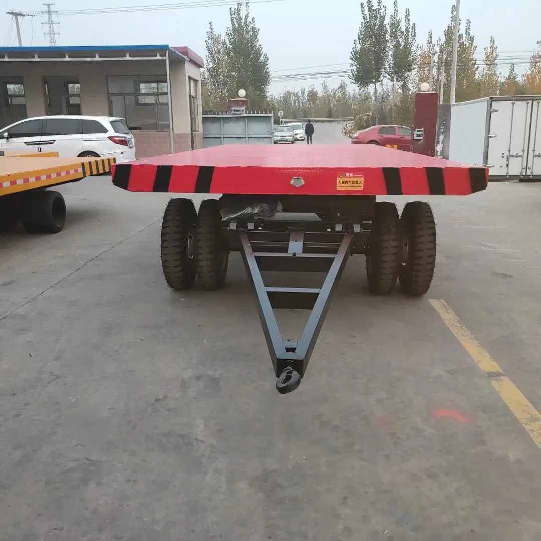 Double Wheels Drop Down Flatbed Semi Trailer Flatbed Trailer with Van Flatbed Semi Trailer