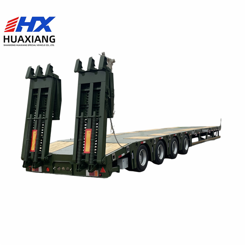 Expandable Telescopic 3/4/5/Low Flatbed Trailer 50-100 Tons Double Section Hydraulic Ladder Low Flatbed Trailer Truck