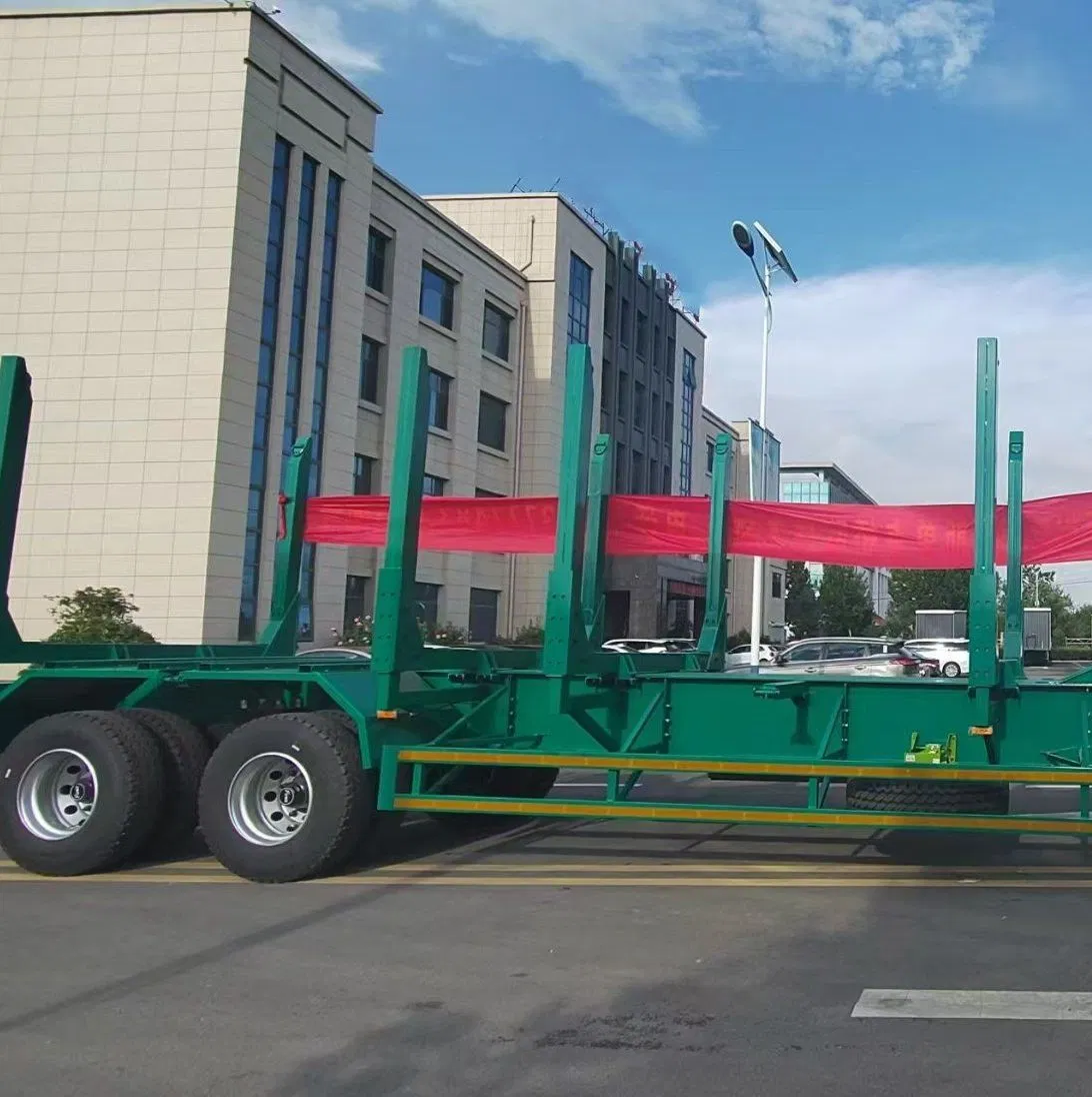 Transporting Log Wood Timber Steel Logging Semi Trailer