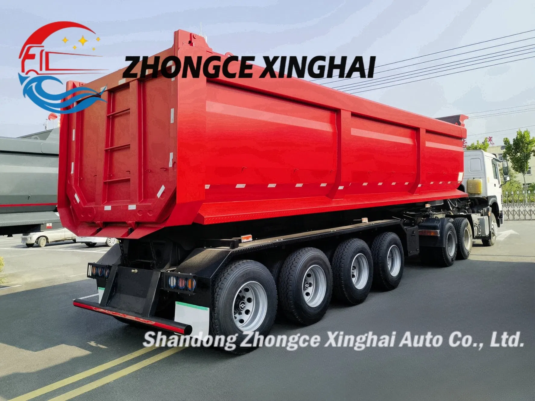 Heavy Duty Hydraulic 4 Axles 60-80 Tons Tipper Dump Semi Trailer