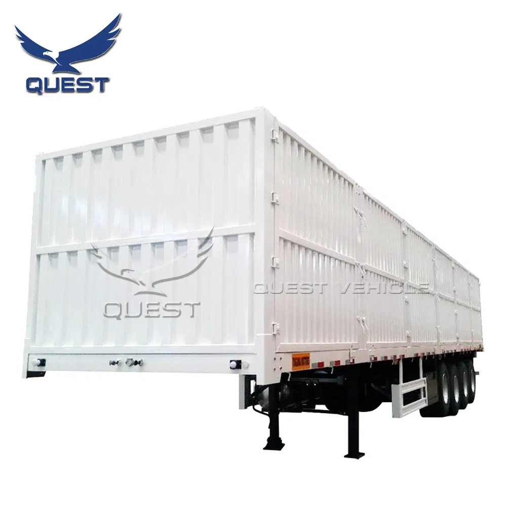 3 Axles Tipping Double Flatbed Dolly Box Side Door Drop Semi Trailer Coal Van Mongolia