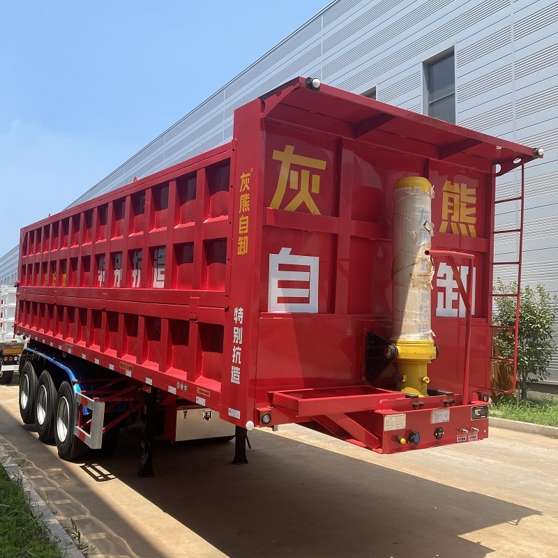 Vehicle Master 3 Axles 4 Axles 80 Tons Hydraulic Side Box Tipper Dump Trailer Heavy Duty Hydraulic 35 45cbm U-Shaped Rear Dump Semi Truck Trailer