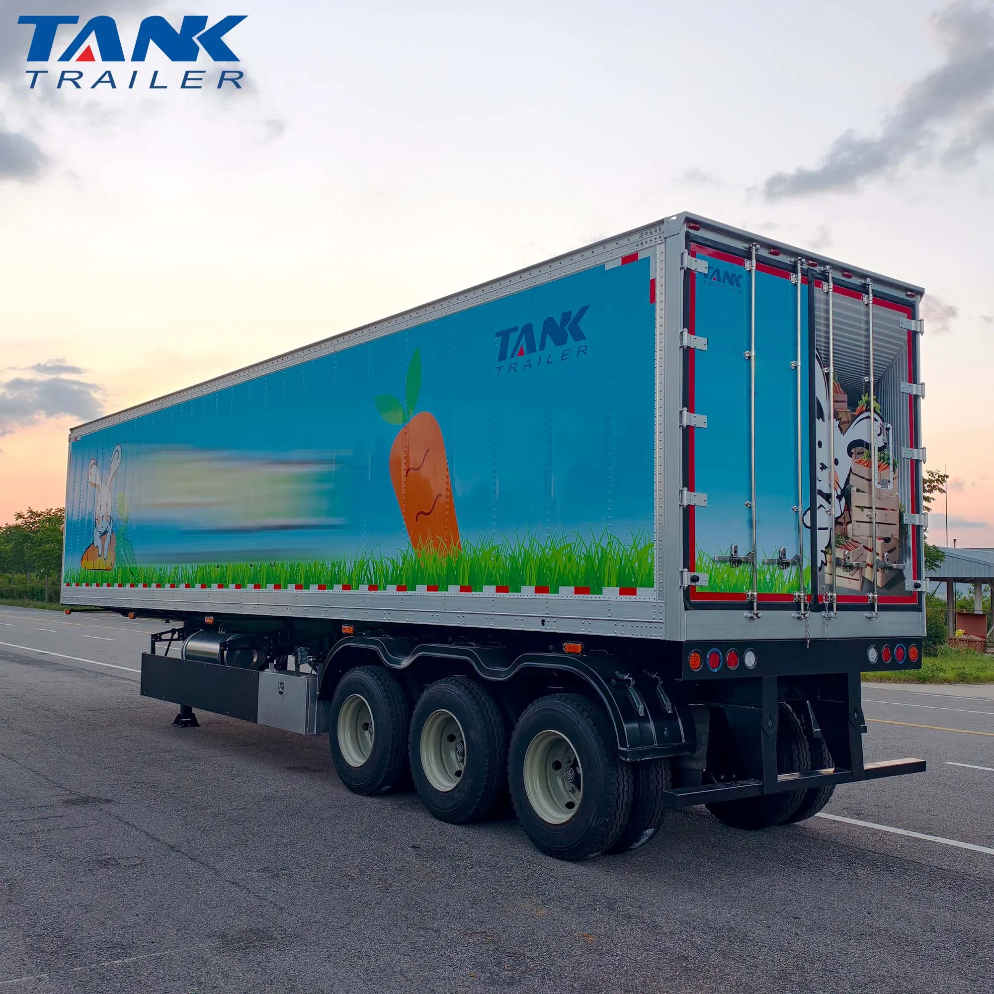 2/3 Axles 40tons Refrigerator Refrigerated Freezer Cooling Van Refrigerated Container Truck Semi Trailer for Meat Fish Transporting