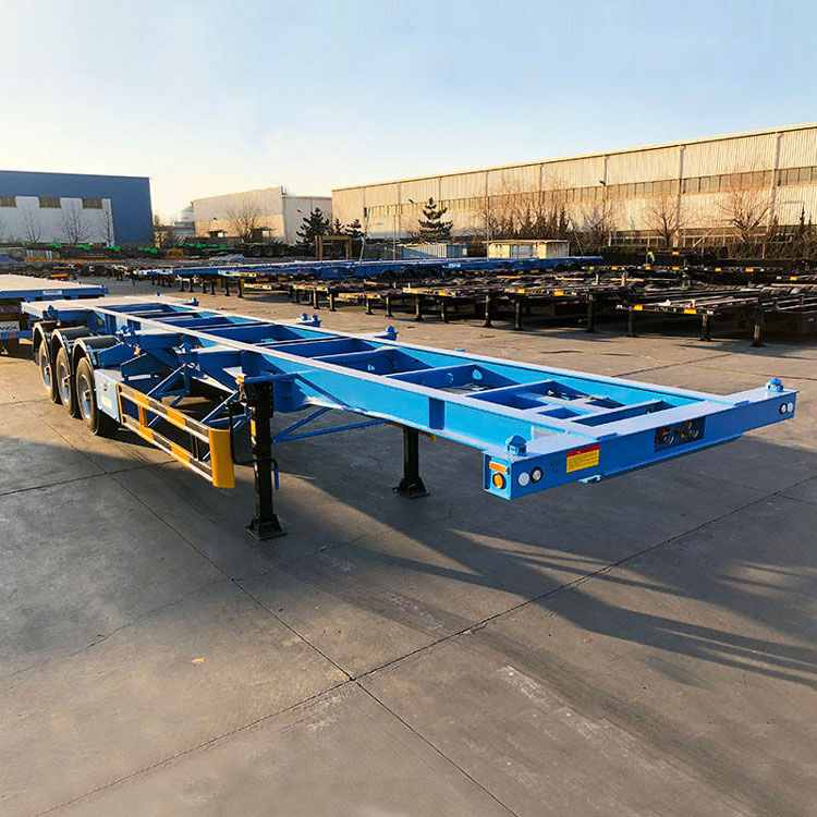 Heavy-Duty Low Bed Skeletal Container Carrier Semi Trailer