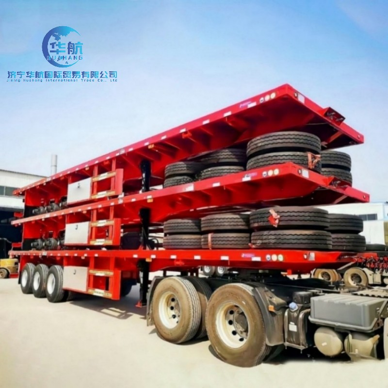 3/4/5 Axle 60ton 80ton 100tons Gooseneck Low Flatbed Bed/Lowboy /Lowbed /Low Loader Transport Truck Semi Trailer Lowbed Semi Trailer Container Trailer