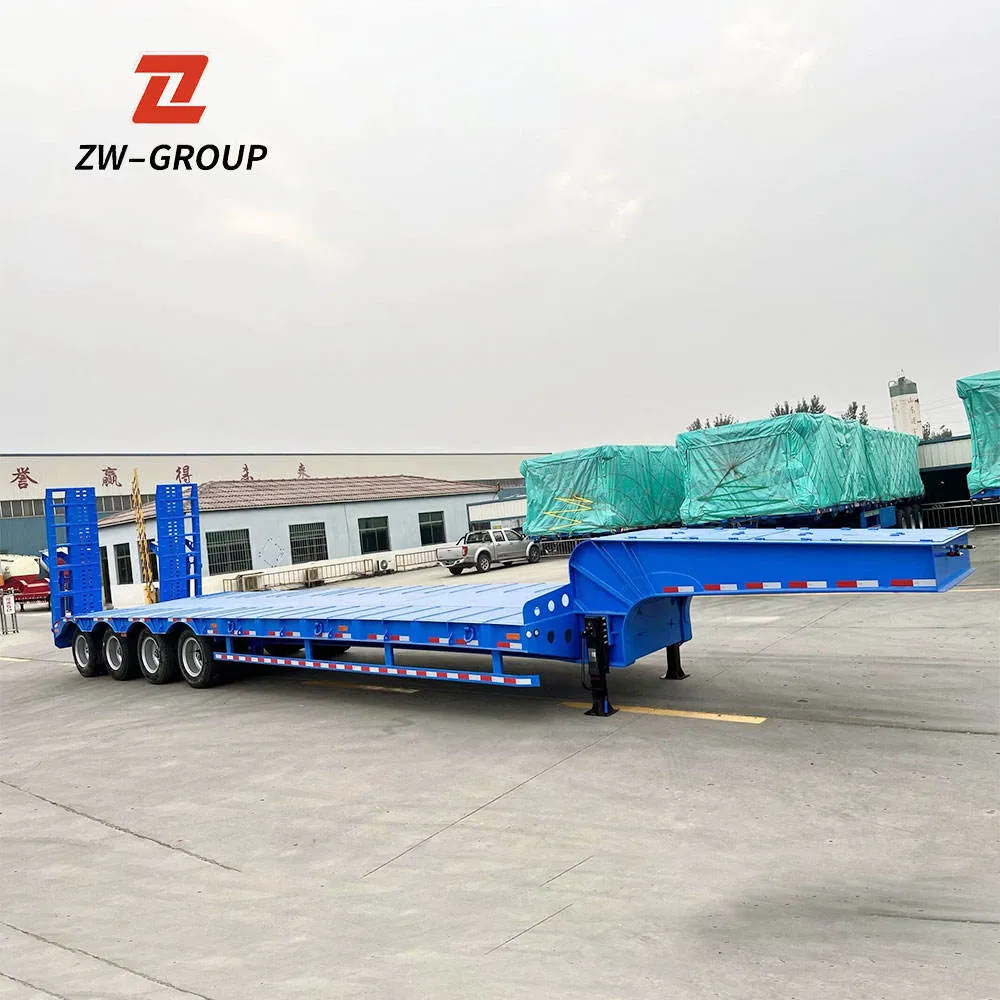 Heavy-Duty 70 Ton Hydraulic Extendable Low Bed Semi Trailer