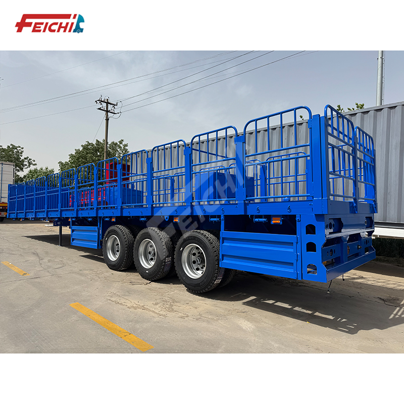 Customizable Feichi Low Price 3 Axle Heavy Duty Fence Cargo Animal Livestock Cage Semi Trailer with High Quality for Sale