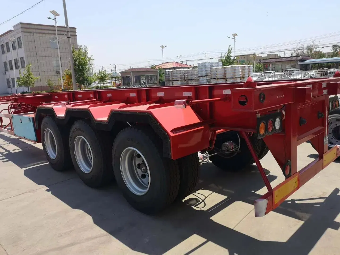 2 Axle 3axle Cargo Truck Utility Container Chassis Skeleton Semi Trailer