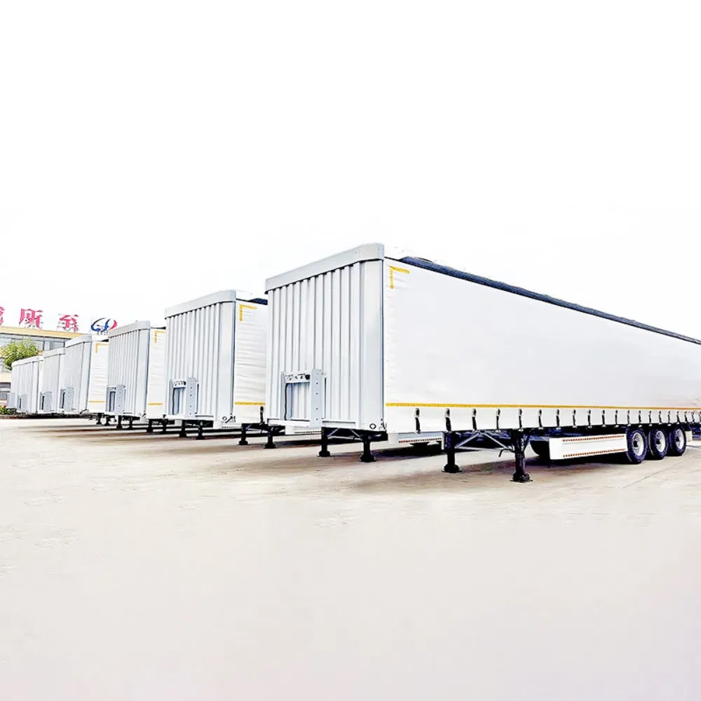 3 Axles 40FT PVC Tarpaulin Tautliner Dry Van Box Beverage Side Curtain Semi Trailer with 12r22.5 Tyre Steel Truck Trailers