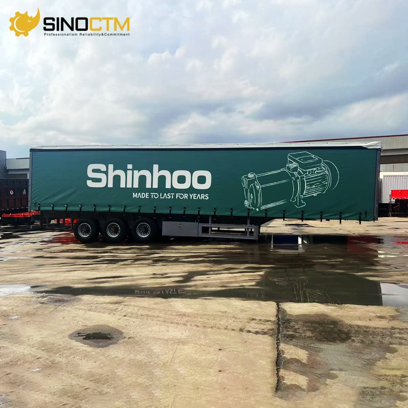 New 3/4 Axle Dry Van Cargo Trailer 45FT 60tons Side Curtain Box Open Container Semi Trailer Price