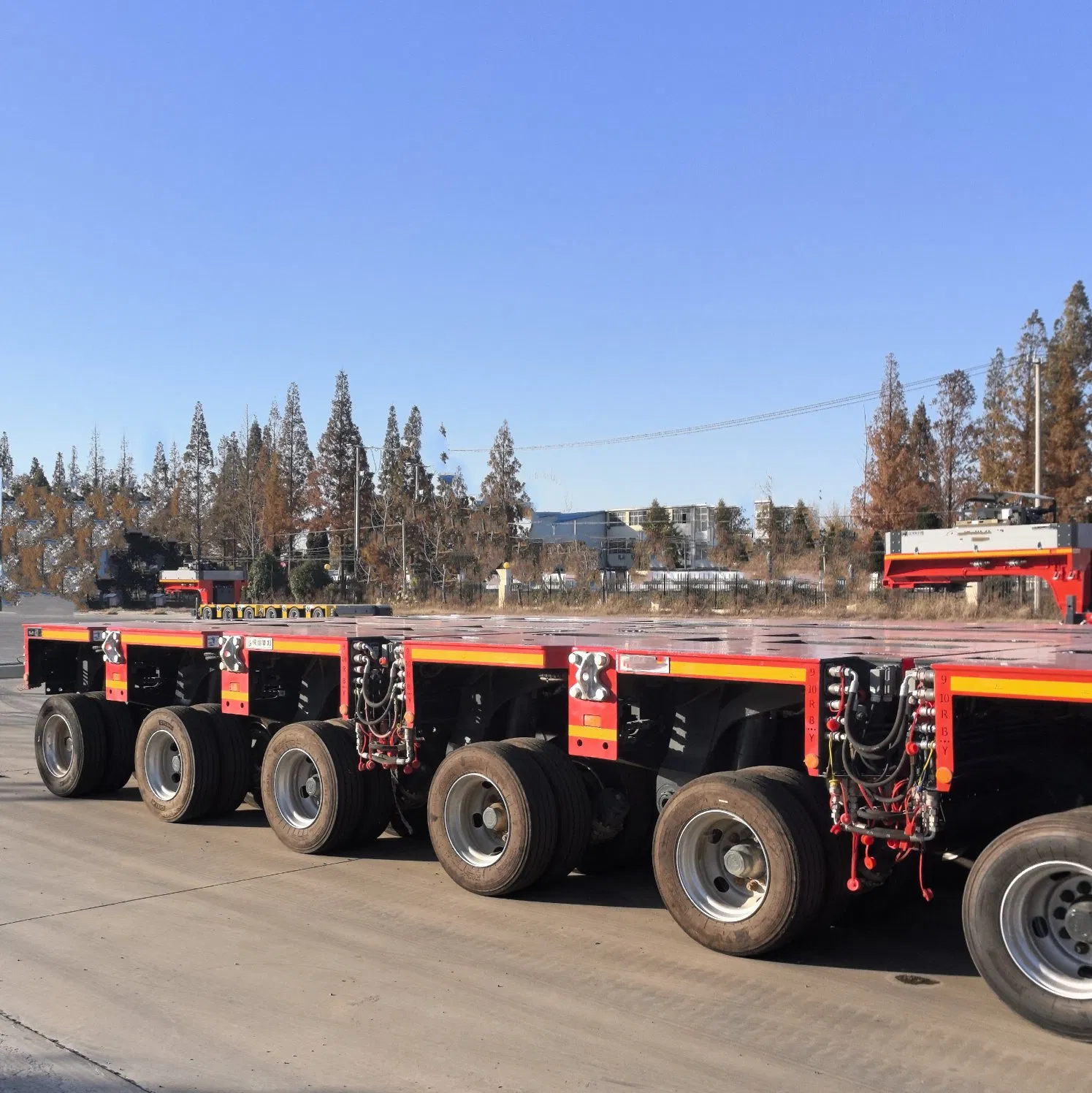 Heavy Hauler 300- 500 Tons 12 Axles 24 Lines Hydraulic Modular ATV Utility Boat Cargo Vehicle Semi Trailer