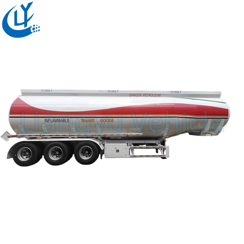2/3/4 Axles 42000L/42cbm Aluminum Alloy/Steel Oil/Fuel Tanker Truck Semi Trailer for Gas Deliver