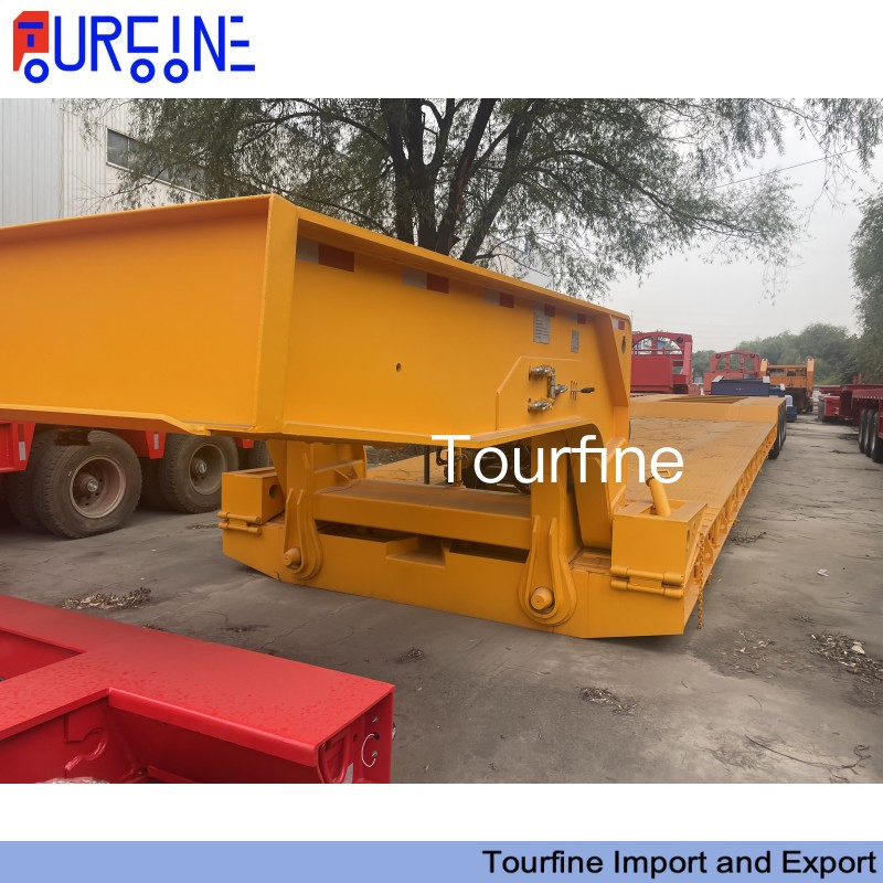 Gooseneck Drop Deck Low Bed 80tons 100tons Flatbed Detachable Removable Oversize Load Extendable Semi-Trailer for Equipment Machine