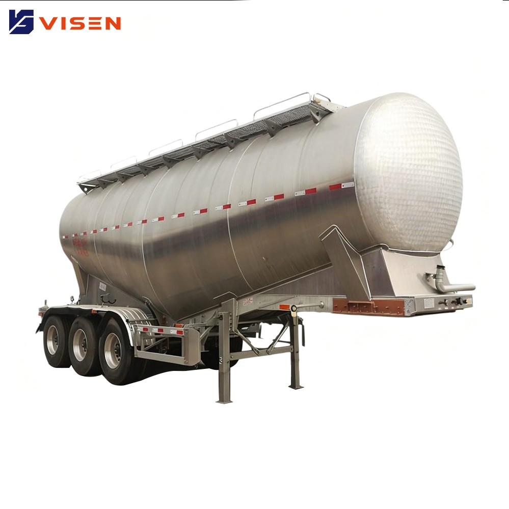 High Quality 4 Axle V Shape Steel Bulk Cement Tanker Semi Trailer 30-60 Cbm 80t Capacity for Arab Countries